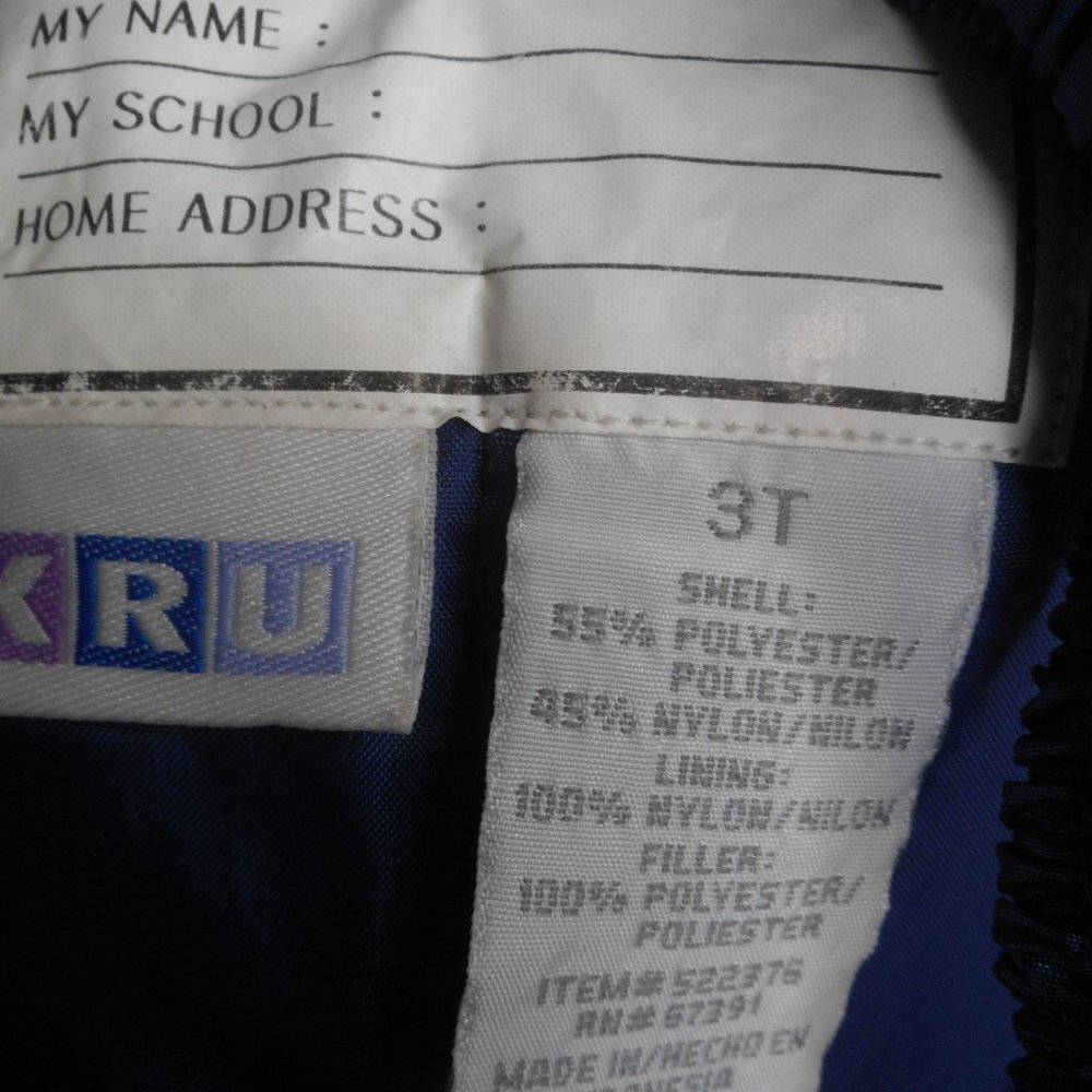 Kids Unisex 3T KRU Blue Bib Snow pants - Picture 3 of 4